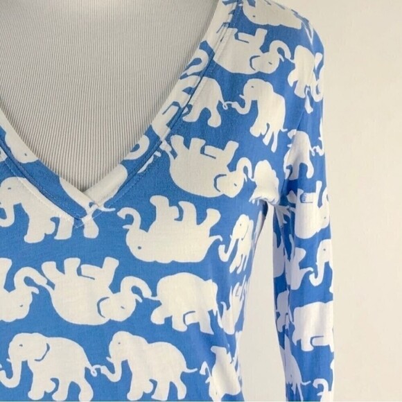 Lilly Pulitzer Tusk In Sun Elephant Print Christie 3/4 Sleeve V Neck Dress XS - Picture 3 of 5